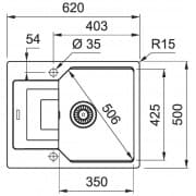 Franke UBG 611-62 bílá led