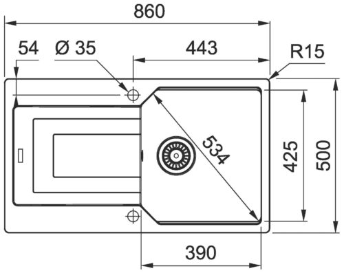 Franke UBG 611-86 bílá led