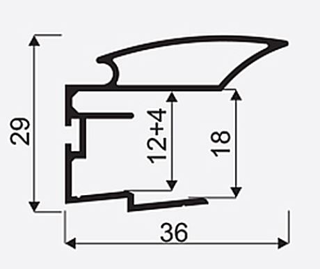 SEVROLL Alfa II lišta 18mm 2,70m RAL9001 mat