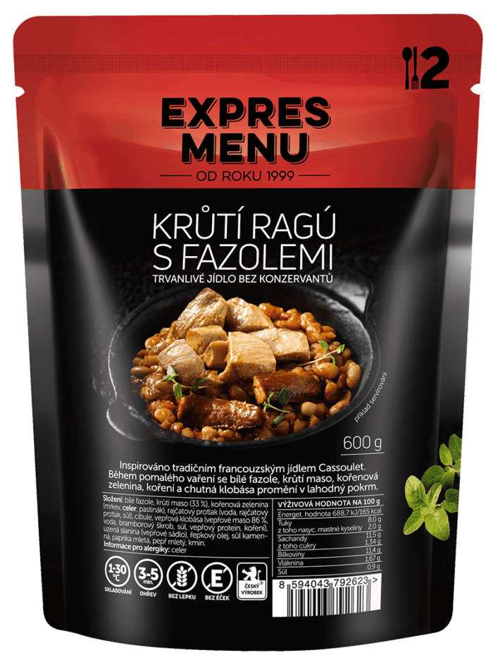 Krůtí ragú s fazolemi(2 porce) Expres menu