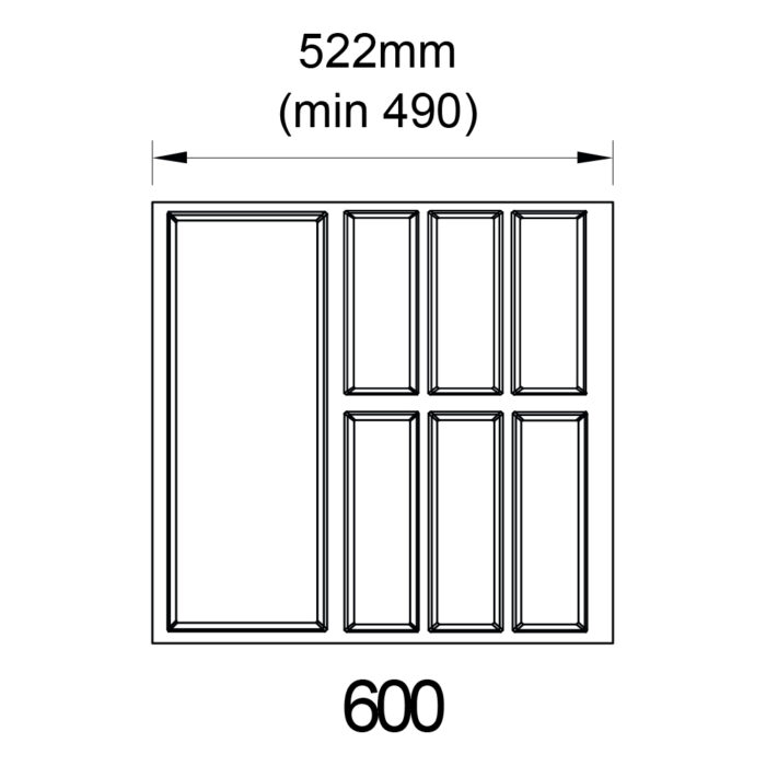 K-StrongBox H86-500mm šedý + Příborník Classico stříbrno-šedá 60 (504 x 474 mm)